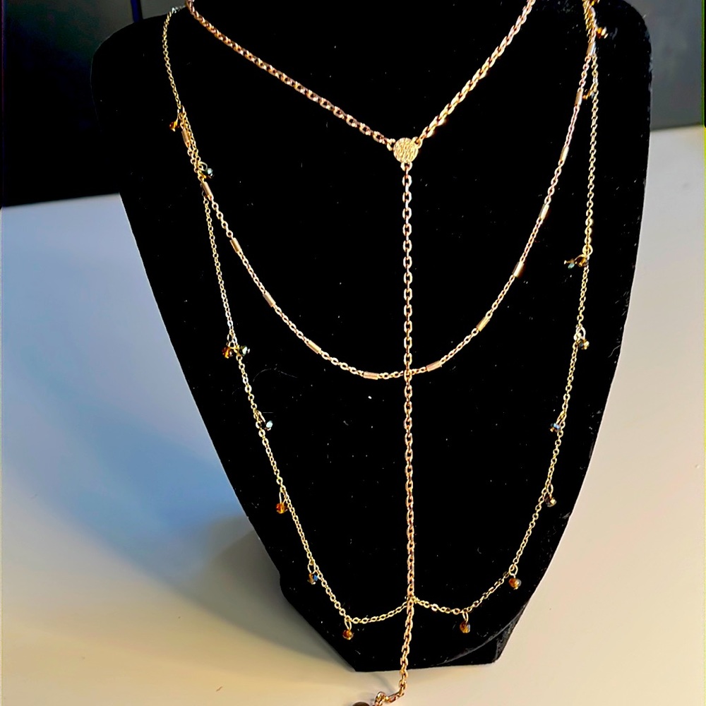 EXPRESS 3 tier gold chain necklace